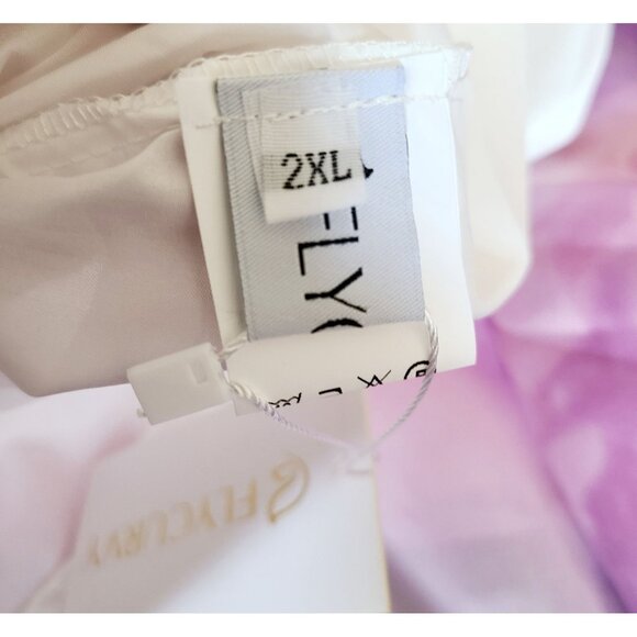 Pink & Purple Floral Midi Fit And Flare Dress With V-Neck Sleeveless Design NWT - Picture 13 of 16